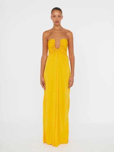CHRISTOPHER ESBER Arced Palm Strapless Dress