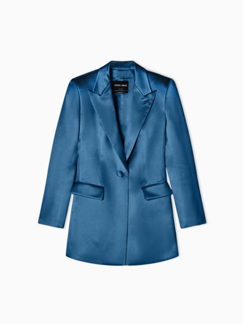 GIORGIO ARMANI SINGLE-BREASTED SILK SATIN JACKET