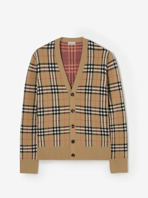 Burberry Check Cotton Wool Cardigan