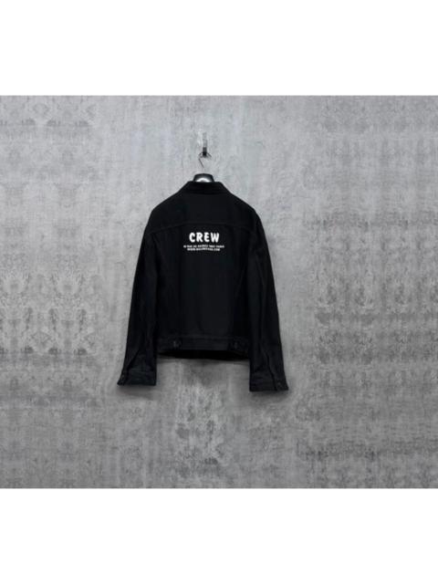 BALENCIAGA Balenciaga black washed denim jacket with front and back logos