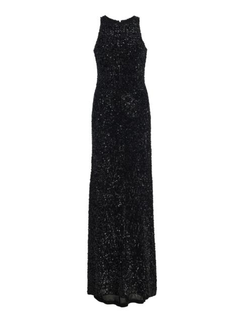 ADAM LIPPES Taylor Sequined Knitted Dress black