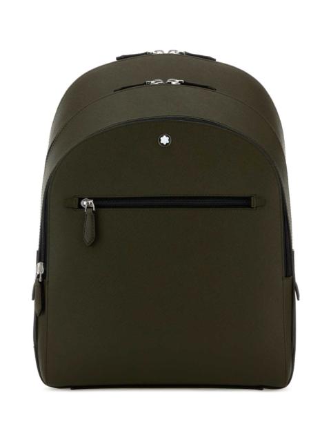 Montblanc Olive Green Leather Sartorial Backpack
