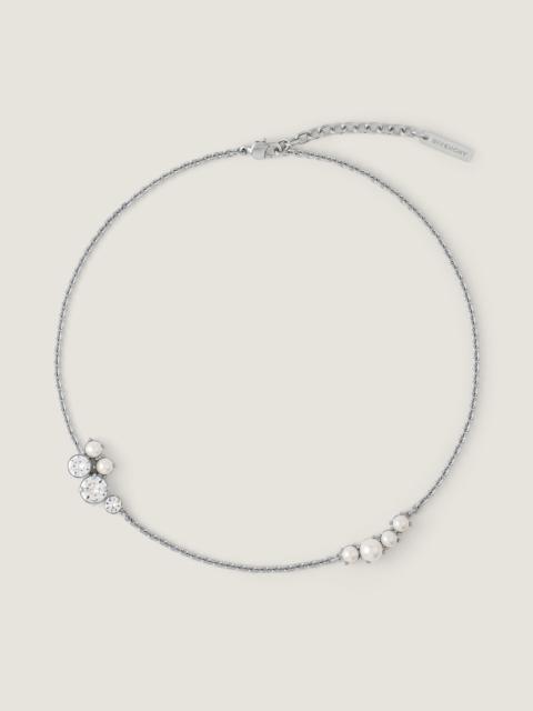 Givenchy CRYSTAL PEARL SHORT NECKLACE IN METAL, CRYSTALS AND PEARLS