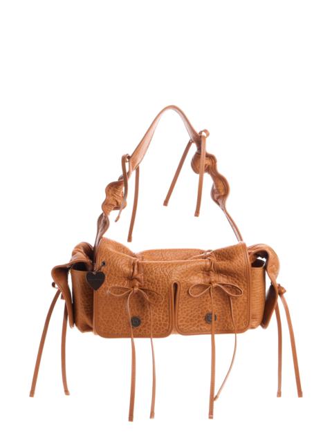 Acne Studios Acne Studios Multipocket Big Grainy Leather Shoulder Bag in Cognac Brown at Nordstrom
