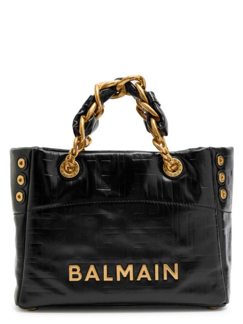Balmain Balmain 1945 Small Glossed Leather Tote