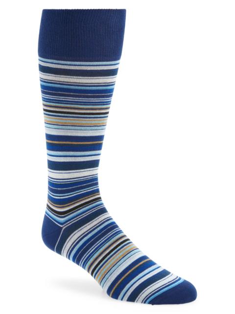 Paul Smith Stripe Cotton Blend Crew Socks