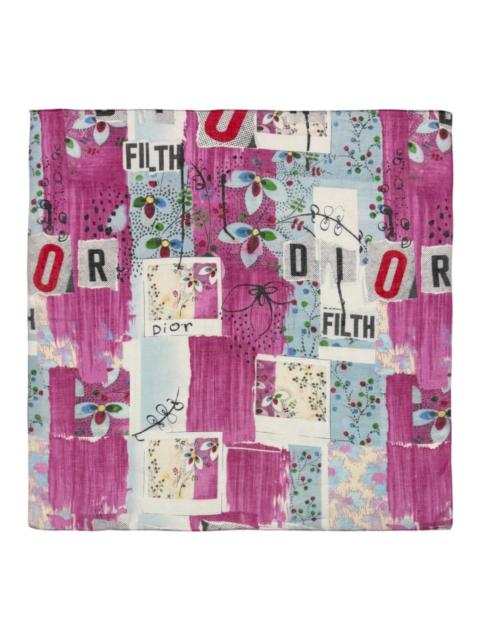 Dior CHRISTIAN DIOR Spring Summer 2003 "FILTH" Print Cotton Scarf