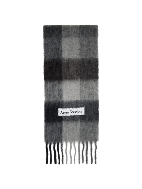 Acne Studios Gray Mohair Checked Scarf