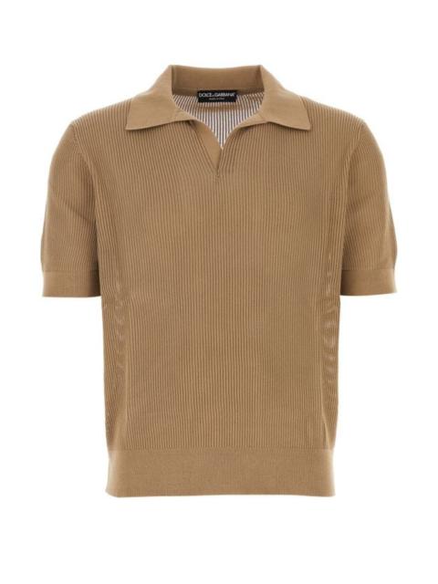 Dolce & Gabbana Man Biscuit Cotton Polo Shirt