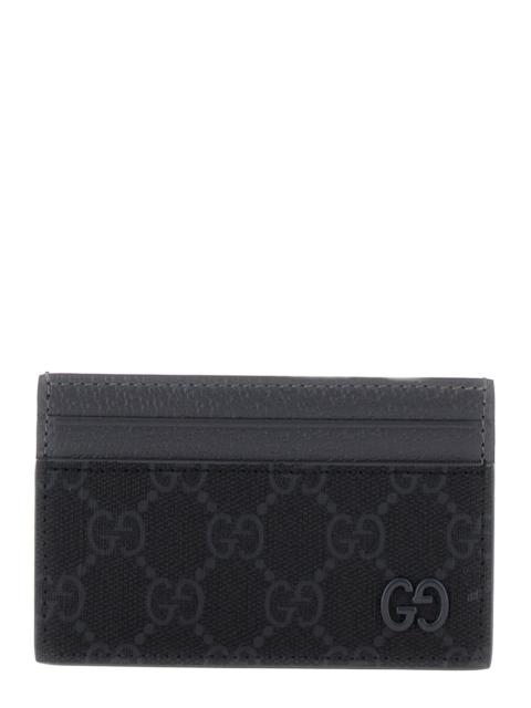 GUCCI Gucci Men 'Gg' Black Card-Holder With Gg Detail In Gg Supreme Canvas Man