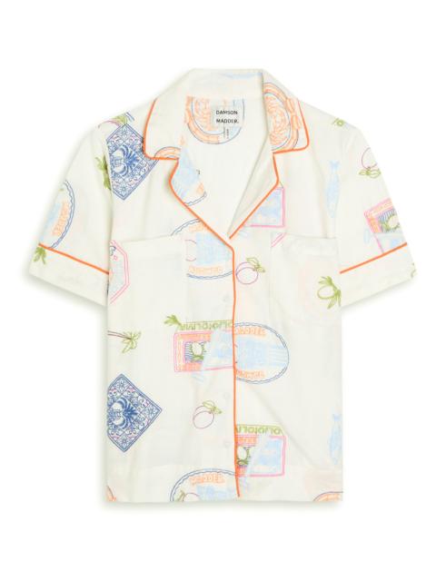 DAMSON MADDER. Damson Madder Chlo Embroidered Cotton-blend Shirt