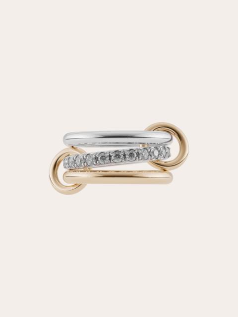 Spinelli Kilcollin Taurus 18K Gold Sterling Silver and Diamond Linked Rings