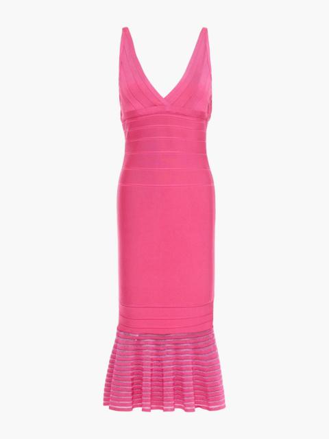 Other Designers Fluted bandage midi dress