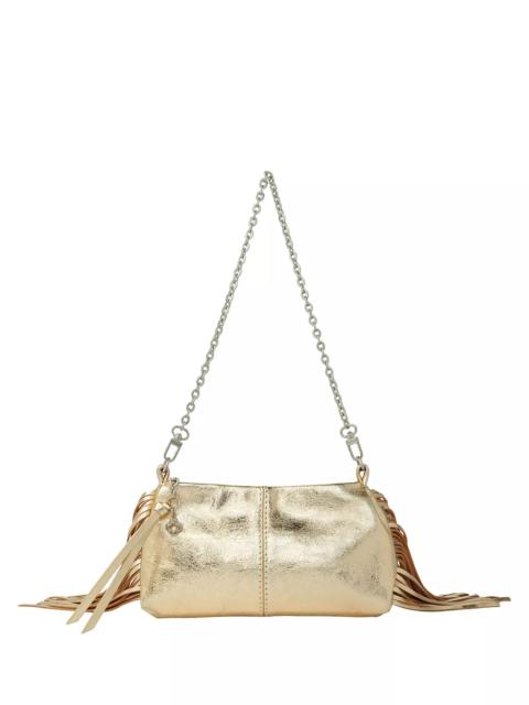 maje Miss M Metallic Leather Fringed Clutch