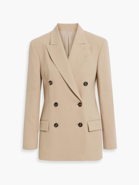 Brunello Cucinelli Double-breasted bead-embellished cotton blazer