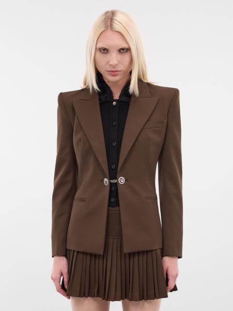 Marine Serre Brown Wool Tailored Blazer