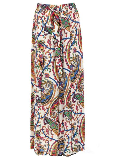 Etro Etro Women Pantalone Palazzo Con Cintura E Motivo Paisley