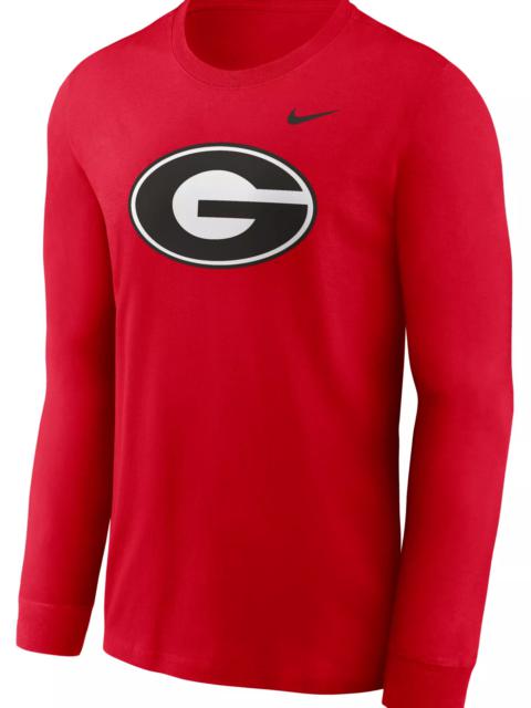 Nike Nike Men's Georgia Bulldogs Red Core Cotton Logo Long Sleeve T-Shirt
