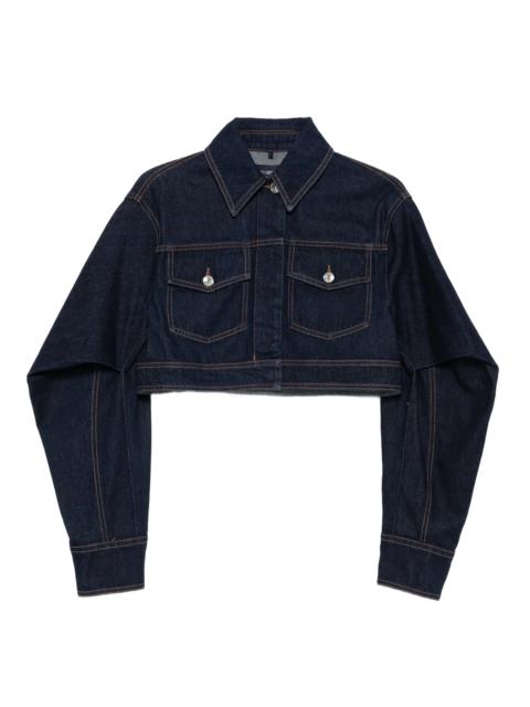 Sportmax curved-sleeve denim jacket