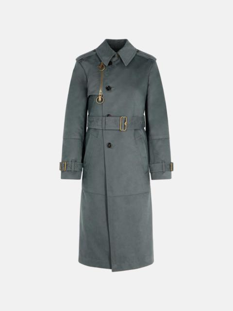 GREY COTTON BLEND TRENCH COAT