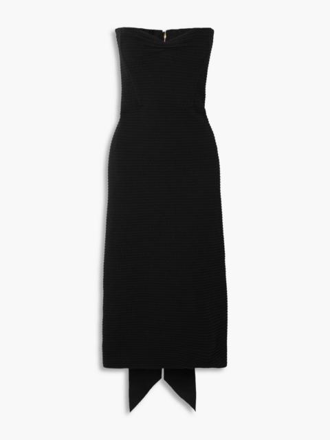 Other Designers Strapless bow-embellished cloqué dress