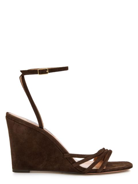 AQUAZZURA Aquazzura Latour 85 Suede Wedge Sandals