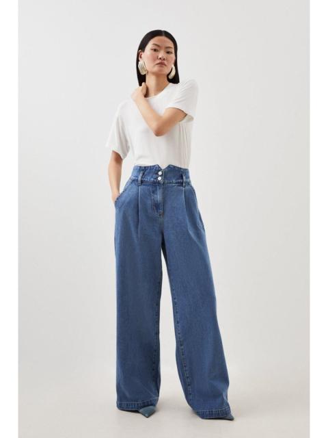 KAREN MILLEN Denim Wide Leg Trousers