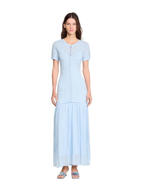 Sandro SANDRO Beaded knit maxi dress in Sky Blue at Nordstrom