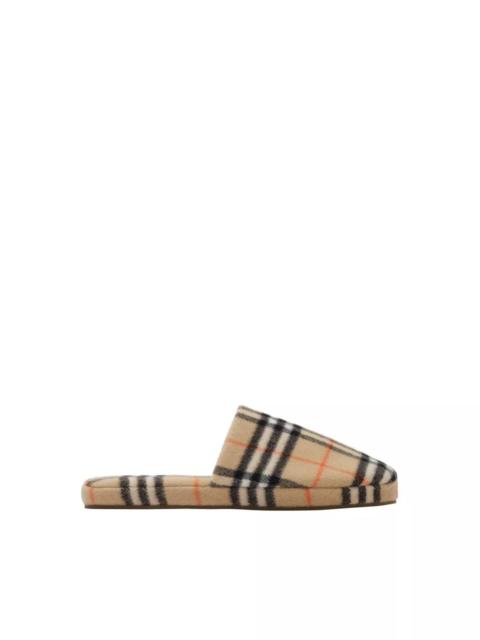Burberry Men's Check Wool Blend Slippers