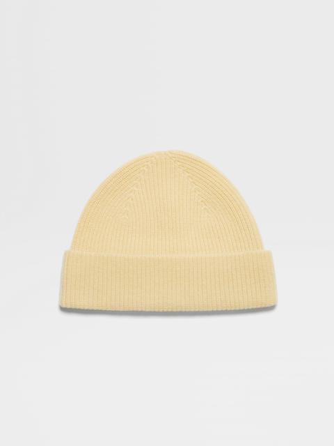 ZEGNA LIGHT YELLOW OASI CASHMERE BEANIE