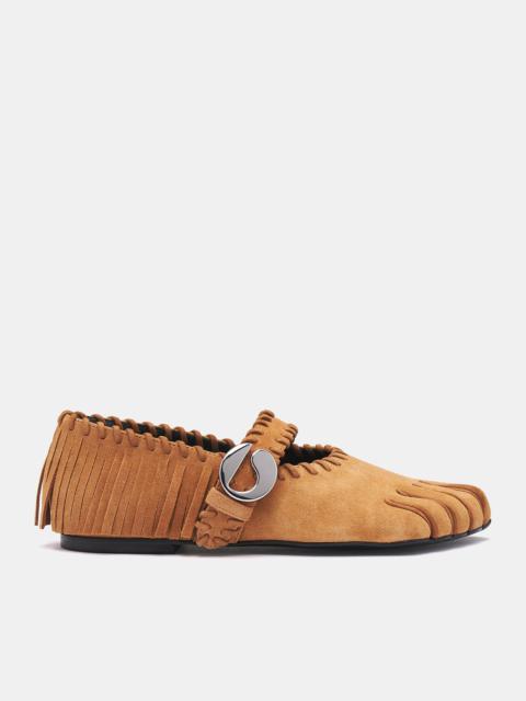 COPERNI Suede Fringe Five-Toe Ballet Flat