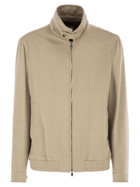 Brunello Cucinelli Brunello Cucinelli Men Virgin Wool Bomber Jacket With Stand Collar