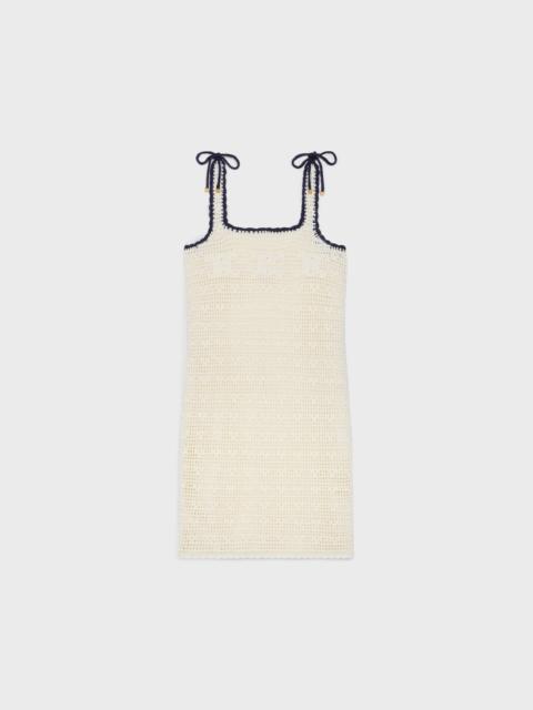 CELINE triomphe mini dress in crocheted cotton