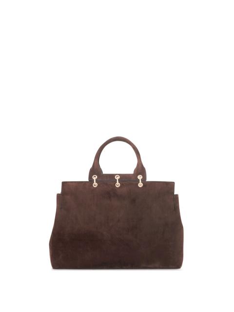 GABRIELA HEARST Large Amethyst Bag in Dark Brown Suede