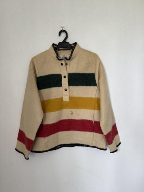 Other Designers Woolrich Woolen Mills - VINTAGE WOOLRICH HUDSON STRIPE FLEECE MADE IN USA