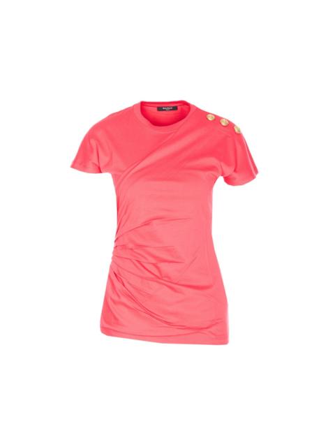 Balmain Balmain Women 3 Buttons Draped T-Shirt