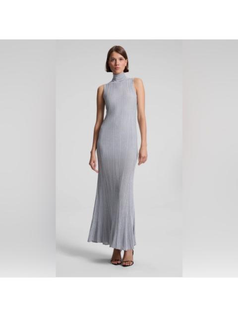 Other Designers NWT A.L.C. ALC Arden Metallic‎ Knit Maxi Dress Silver Shimmer Medium $595