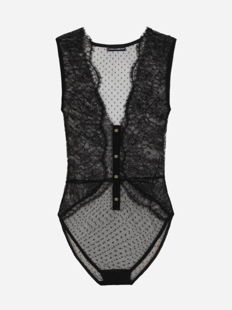 Dolce & Gabbana Lace bodysuit with plunging neckline
