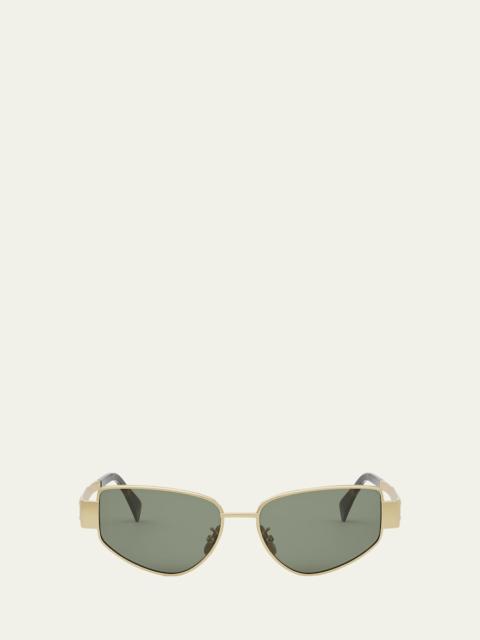 CELINE Men's Triomphe Metal Cat-Eye Sunglasses