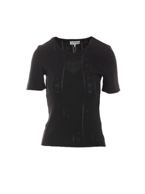 GANNI Ganni Women Compact Pointelle T-Shirt