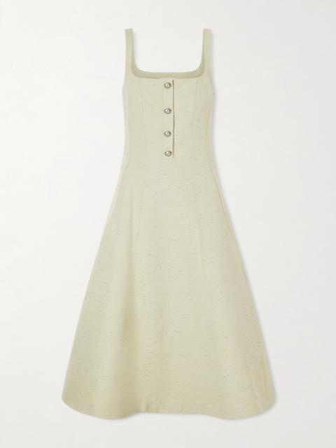 Altuzarra Orrie Button-embellished Cotton-blend Midi Dress