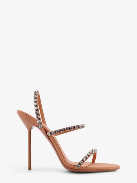 PARIS TEXAS Lidia Satin Sandals With Crystal Detail