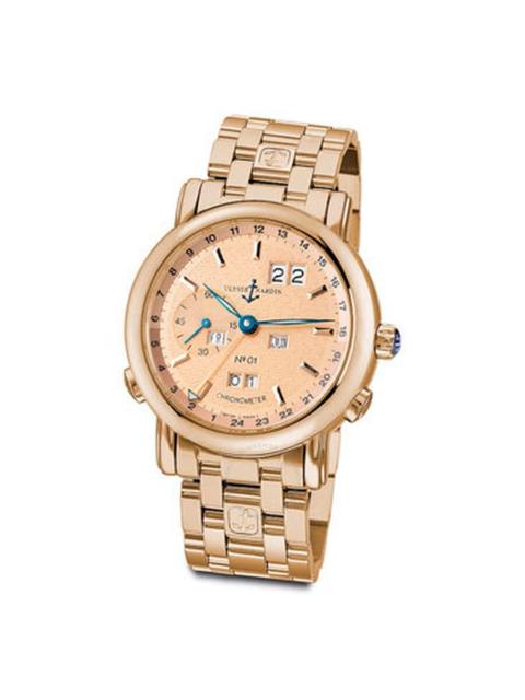 Ulysse Nardin Ulysse Nardin GMT Perpetual Copper Guilloche Dial 18kt Rose Gold Automatic Men's Watch 322-88-8