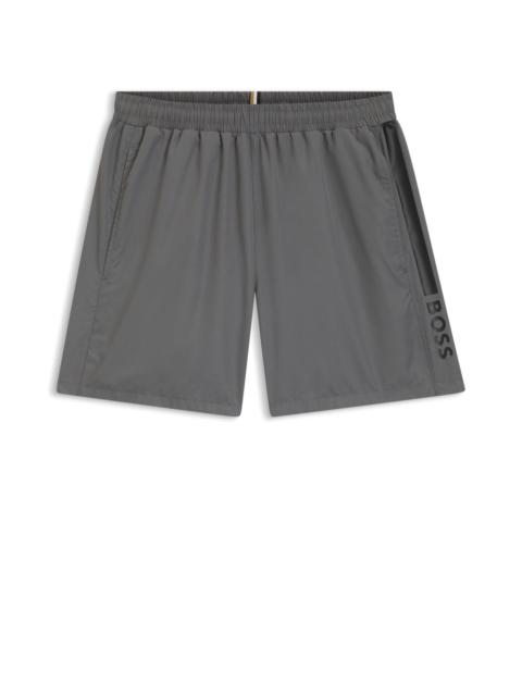 BOSS SWIM SHORTS WITH STRIPE AND LOGO