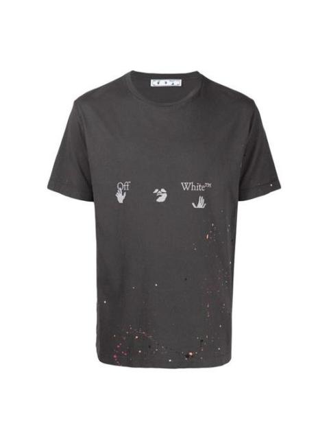 Off-White Off-White Vintage Paint Splatter Short-Sleeve Tee 'Magnet White' OMAA027S21JER0020601