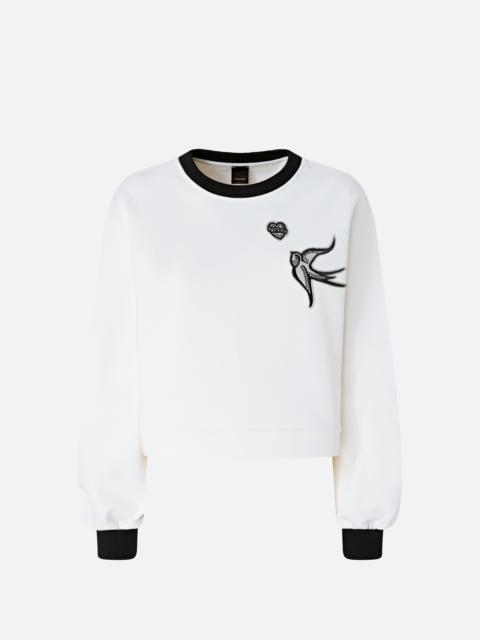 PINKO SWEATSHIRT WITH EMBROIDERED LOGO