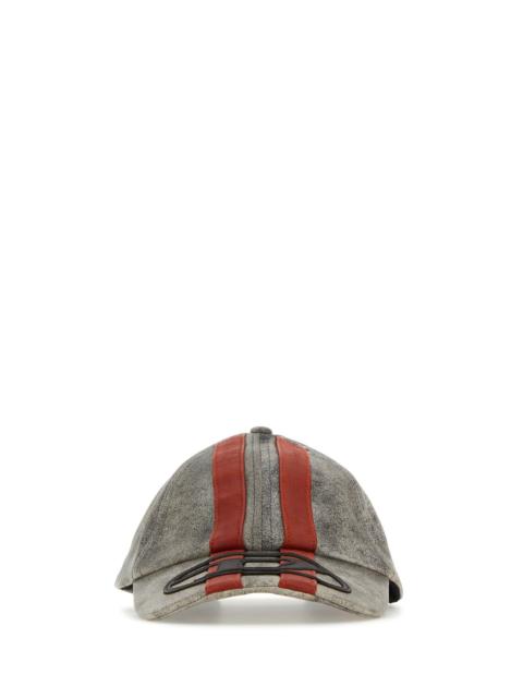Diesel Printed leather C-Olav baseball cap