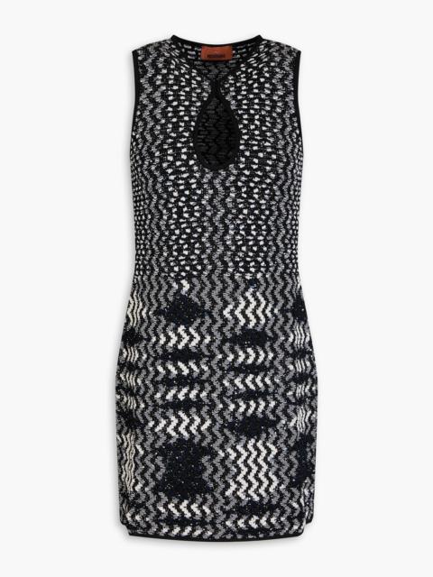 Missoni Cutout sequin-embellished jacquard-knit mini dress