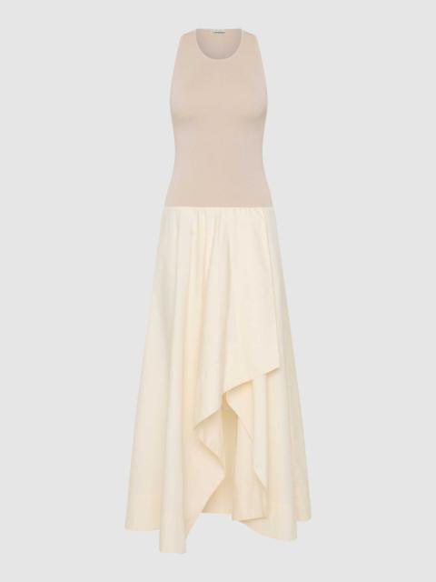 ST. AGNI Knit Bodice Asymm Dress - Ecru