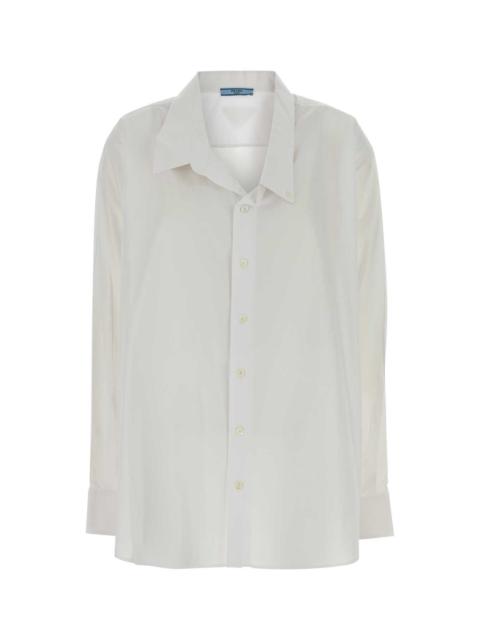 Prada Prada Women White Poplin Oversize Shirt